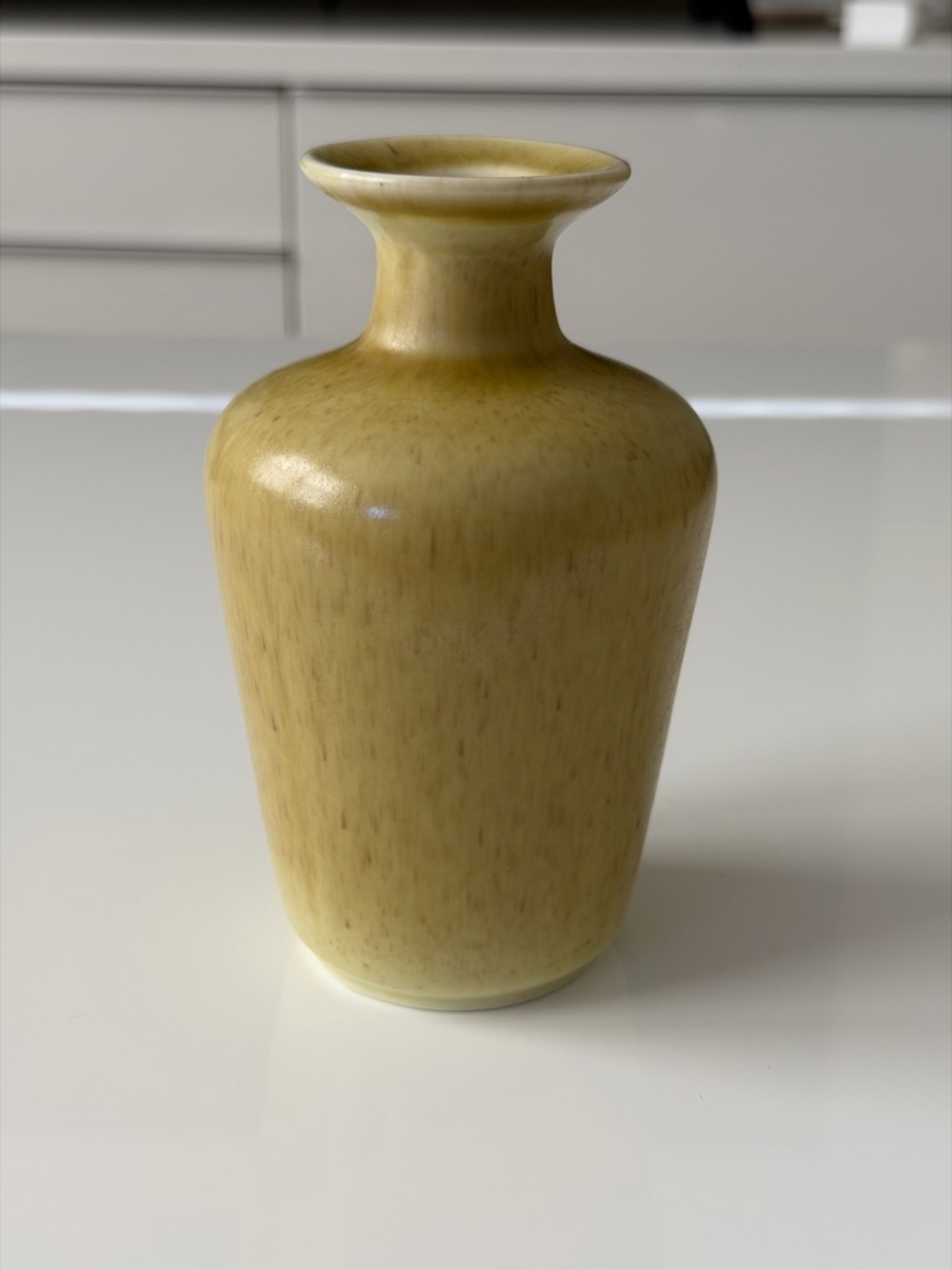 MCM  Style Speckled Glaze Ceramic Small Vase-Neutral Earthy Boho Accent